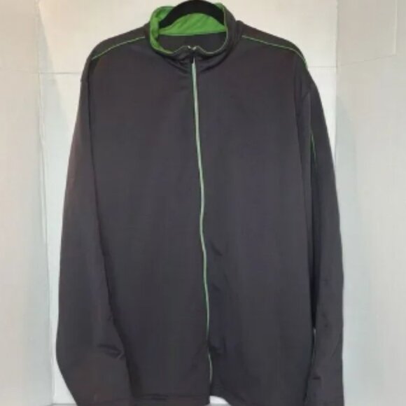 PGA‎ TOUR Men's XXL Gray / Green Full Zip Athletic Track Jacket - Picture 1 of 7